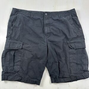 Y2K Old Navy Mens Cargo RIPSTOP Shorts Sz 40 100%‎ Cotton Black Skater Grunge